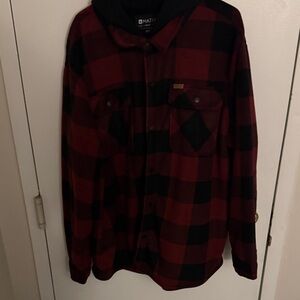 Matix Men's Red and Black Checkered Jacket